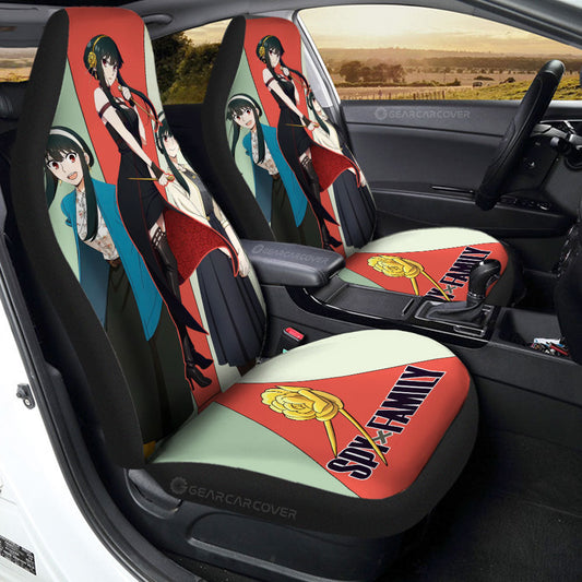 Spy X Family Car Seat Covers Yor Forger Graphic Spy X Family Seat Covers Colorful