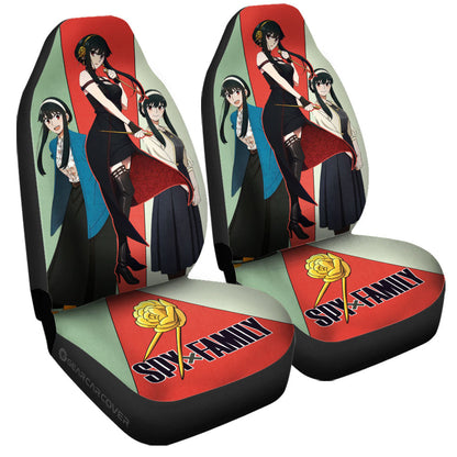 Spy X Family Car Seat Covers Yor Forger Graphic Spy X Family Seat Covers Colorful