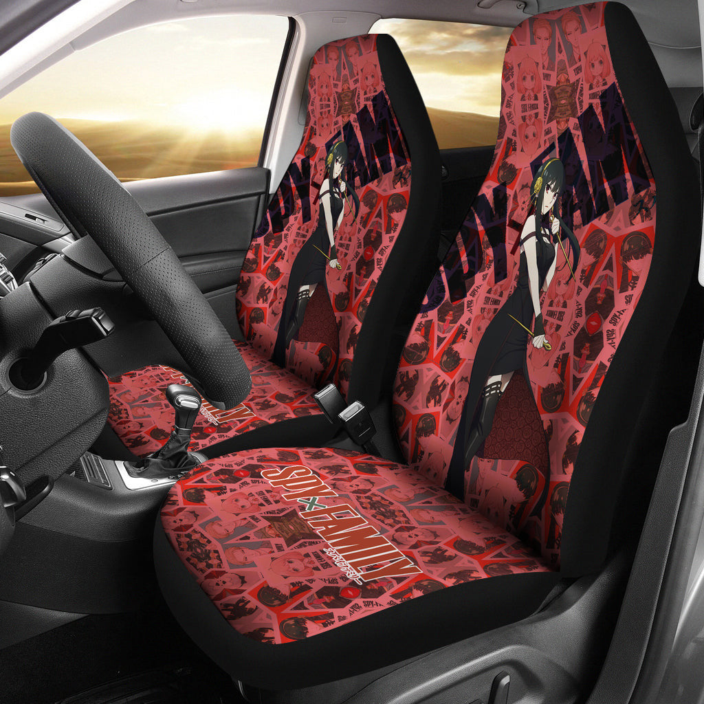 Spy X Family Car Seat Covers Yor Forger Assassin Character Seat Covers Red