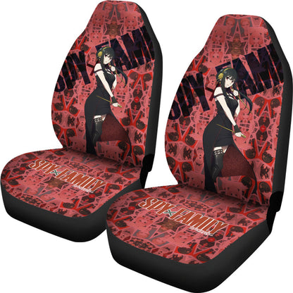 Spy X Family Car Seat Covers Yor Forger Assassin Character Seat Covers Red