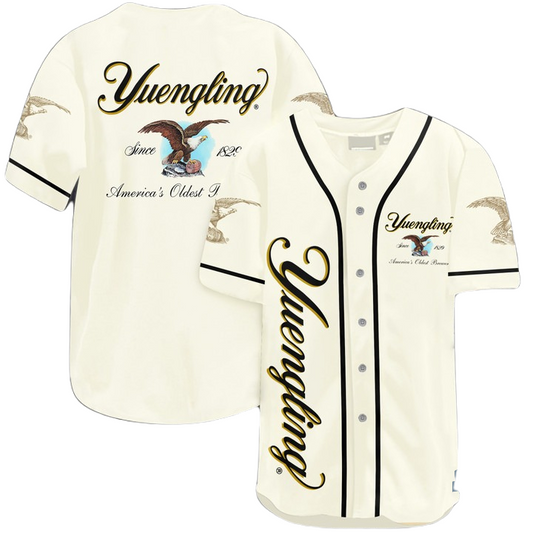 Yuengling Baseball Jersey Yuengling American Oldest Brewery Jersey Shirt White Unisex