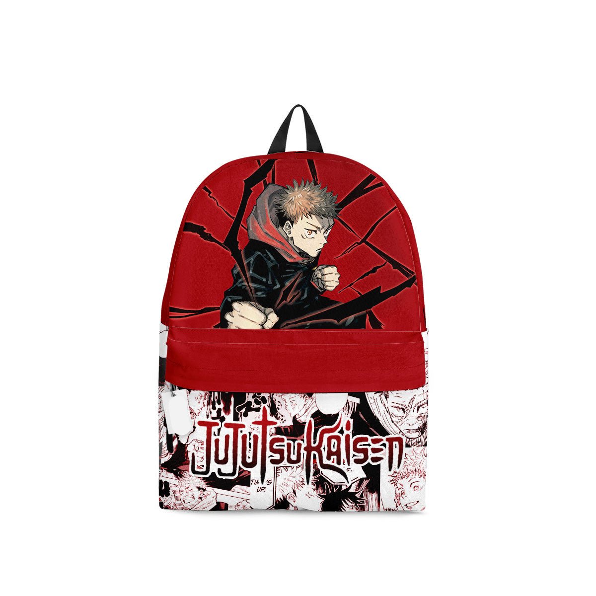 Jujutsu Kaisen Backpack Yuji Itadori Manga Pattern Backpacks Red White