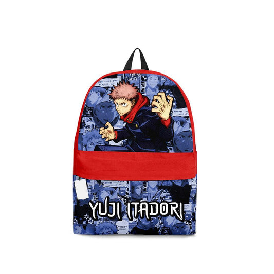 Jujutsu Kaisen Backpack Yuji Itadori Graphic Symbol Manga Pattern Backpacks Red Blu