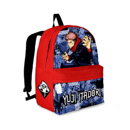 Jujutsu Kaisen Backpack Yuji Itadori Graphic Symbol Manga Pattern Backpacks Red Blu