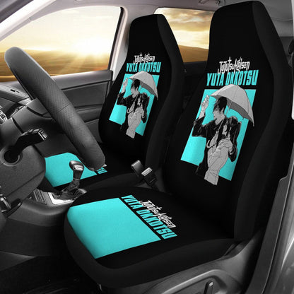 Jujutsu Kaisen Car Seat Covers Yuta Okkotsu Couple Graphic Seat Covers Black Blue