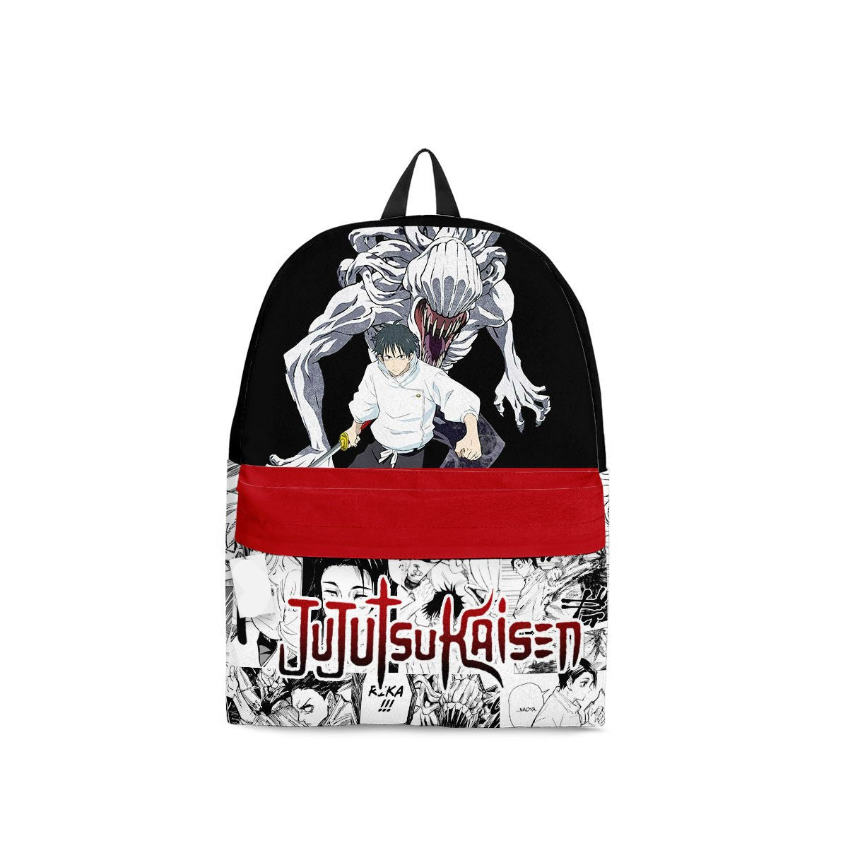 Jujutsu Kaisen Backpack Yuta Okkotsu And Rika Manga Pattern Backpacks Black White