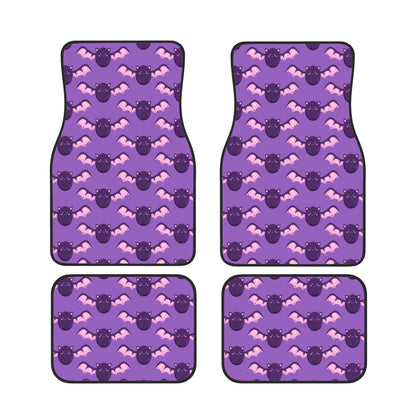 Halloween Car Mats Halloween Cute Bat Pattern Car Floor Mats Purple