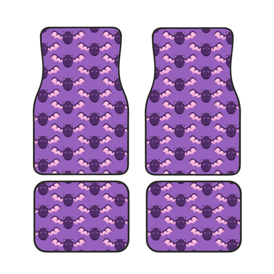 Halloween Car Mats Halloween Cute Bat Pattern Car Floor Mats Purple