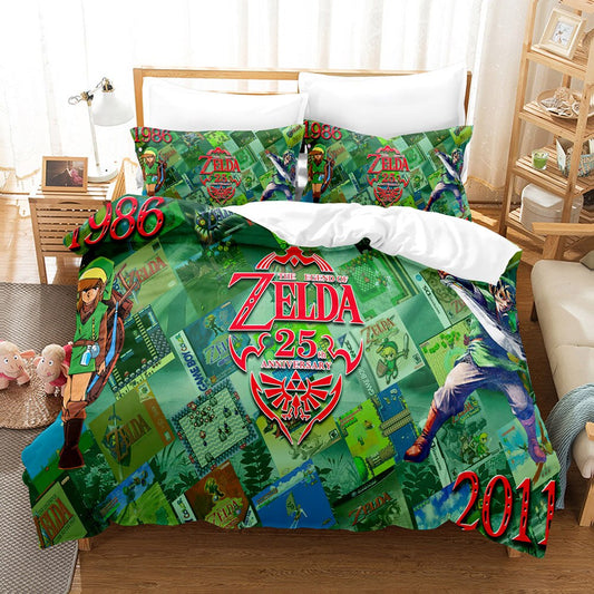 The Legend Of Zelda Bedding Set The Legend Of Zelda Anniversary Duvet Covers Green Unique Gift