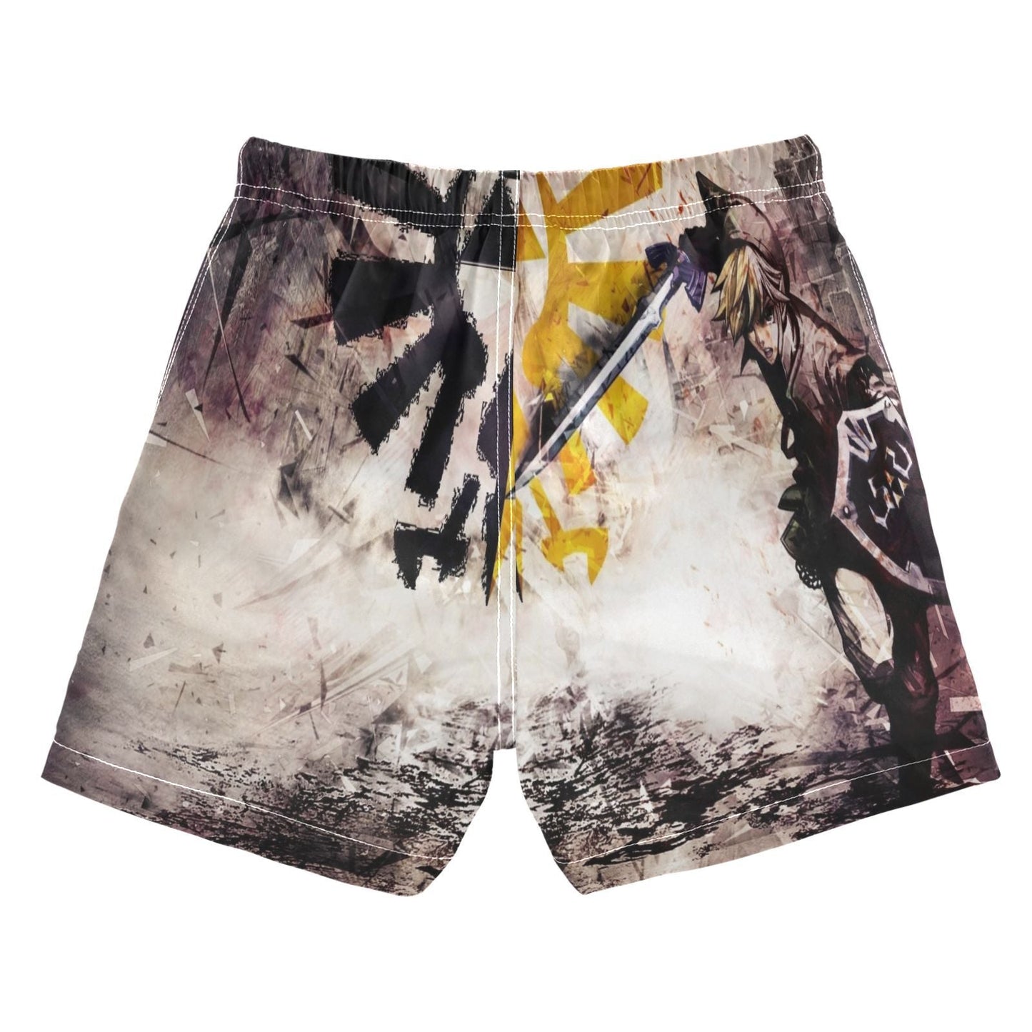 The Legend Of Zelda Shorts Link Fighting Art Style Beach Shorts Brown