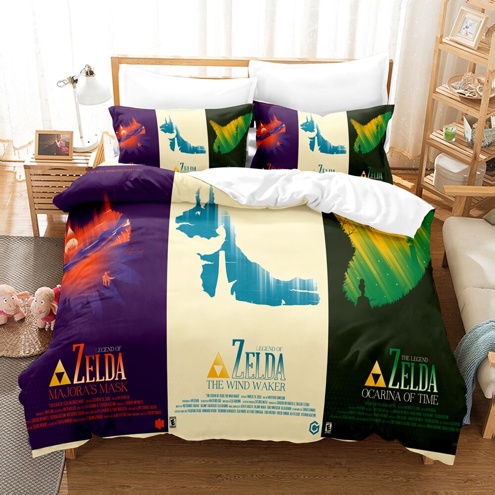 The Legend Of Zelda Bedding Set The Legend Of Zelda Saga Duvet Covers Colorful Unique Gift