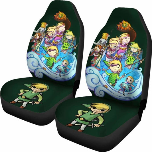 The Legend Of Zelda Car Seat Covers Chibi Zelda Link Pattern Seat Covers Colorful