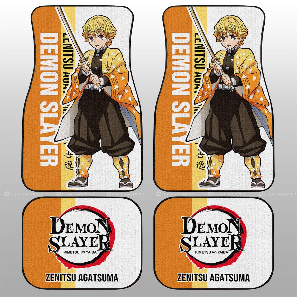 Demon Slayer Car Mats Zenitsu Agatsuma Car Floor Mats Car For Fans Floor Mats