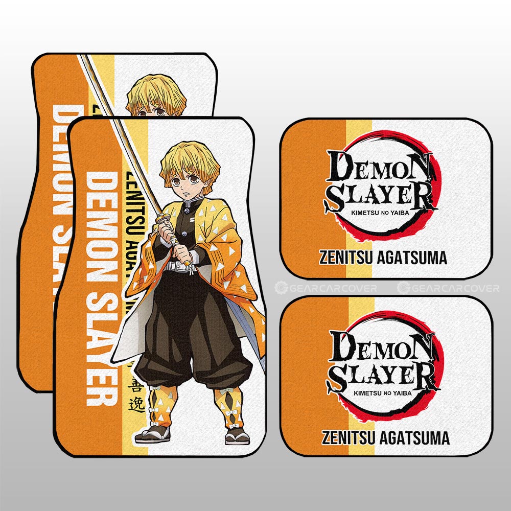 Demon Slayer Car Mats Zenitsu Agatsuma Car Floor Mats Car For Fans Floor Mats