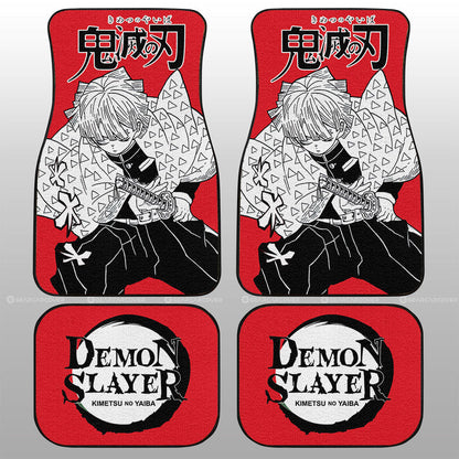 Demon Slayer Car Mats Zenitsu Agatsuma Car Floor Mats Car Manga Style For Fans Floor Mats