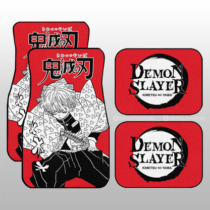 Demon Slayer Car Mats Zenitsu Agatsuma Car Floor Mats Car Manga Style For Fans Floor Mats