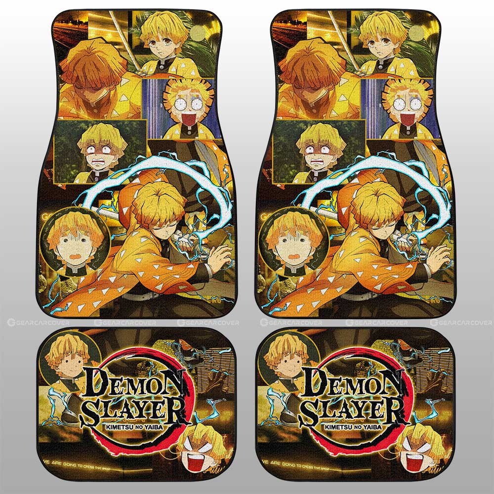 Demon Slayer Car Mats Zenitsu Agatsuma Car Floor Mats Demon Slayer Anime Floor Mats