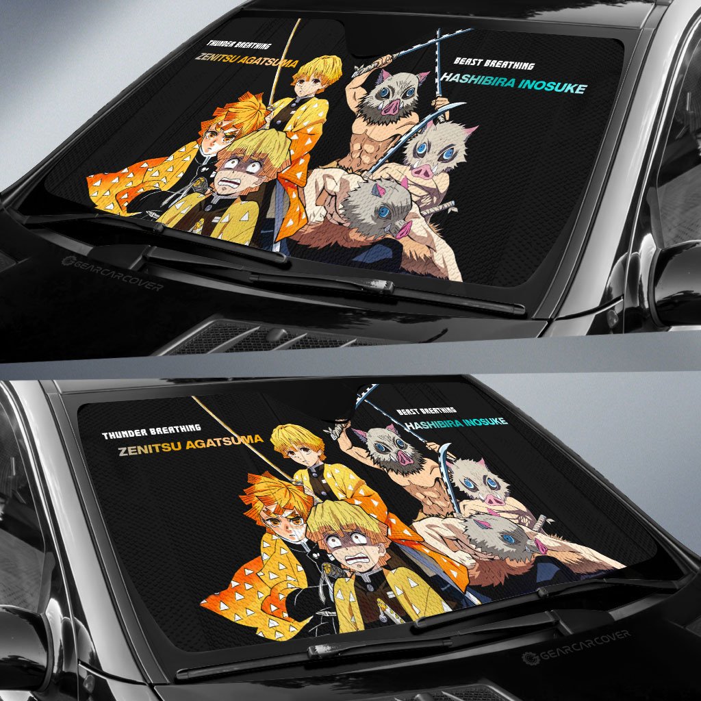 Zenitsu And Inosuke Car Sunshade Custom