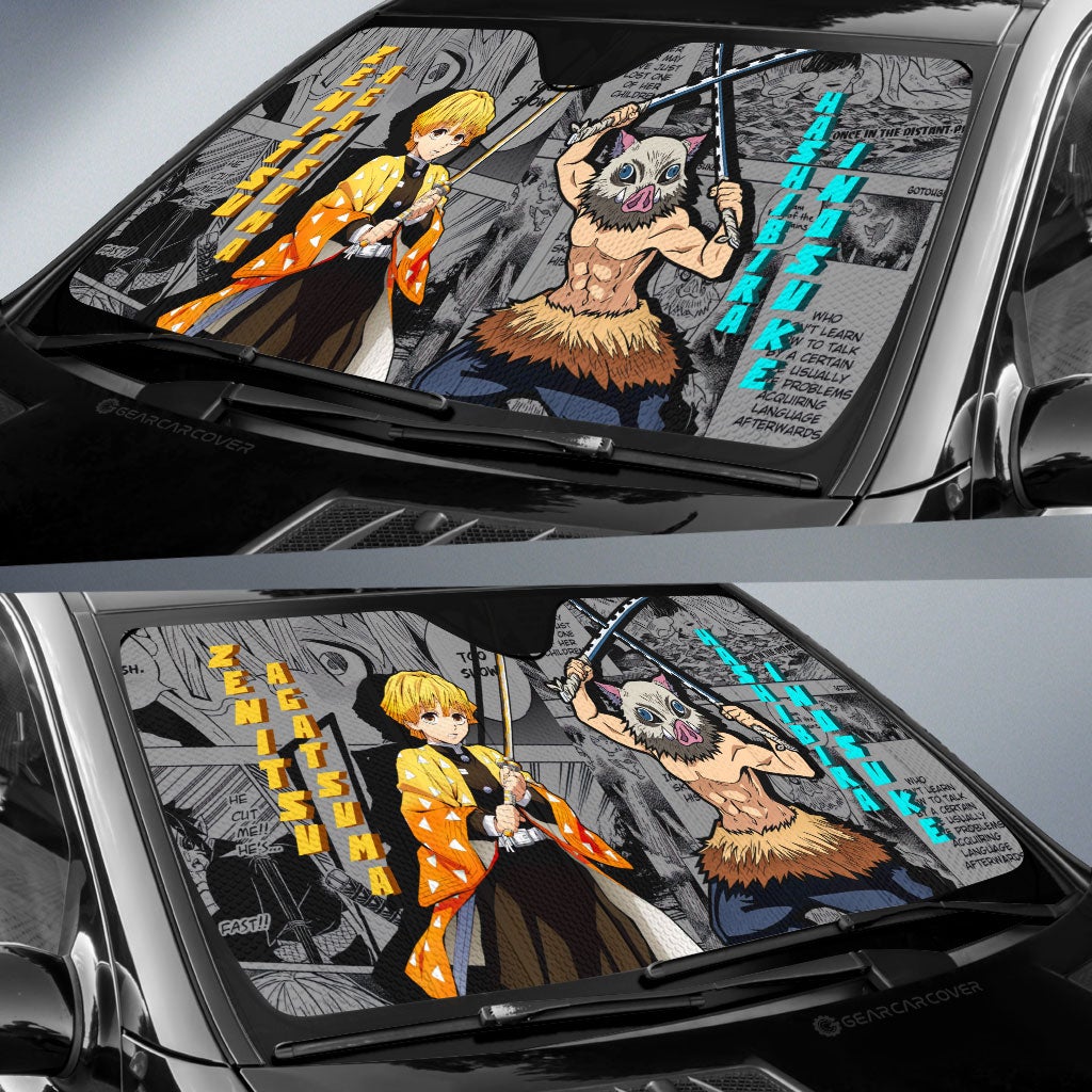Zenitsu And Inosuke Car Sunshade Custom Mix Mangas