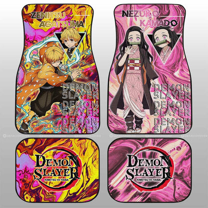 Demon Slayer Car Mats Zenitsu And Nezuko Car Floor Mats Demon Slayer Car Floor Mats