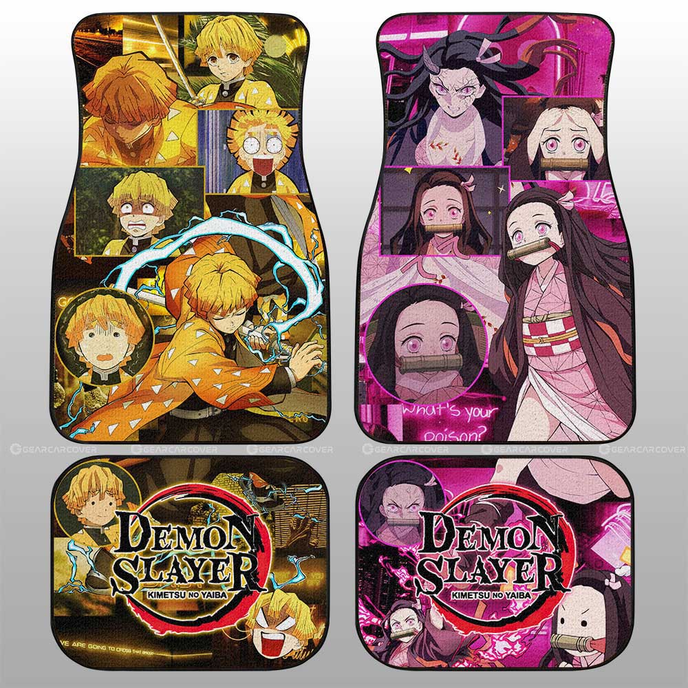 Demon Slayer Car Mats Zenitsu And Nezuko Car Floor Mats Demon Slayer Anime Floor Mats