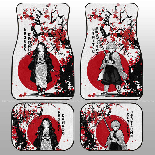 Demon Slayer Car Mats Zenitsu And Nezuko Car Floor Mats Japan Style Car Interior Floor Mats