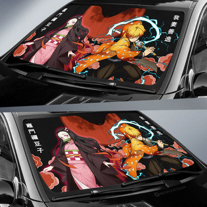 Zenitsu And Nezuko Car Sunshade Custom Car Accessories