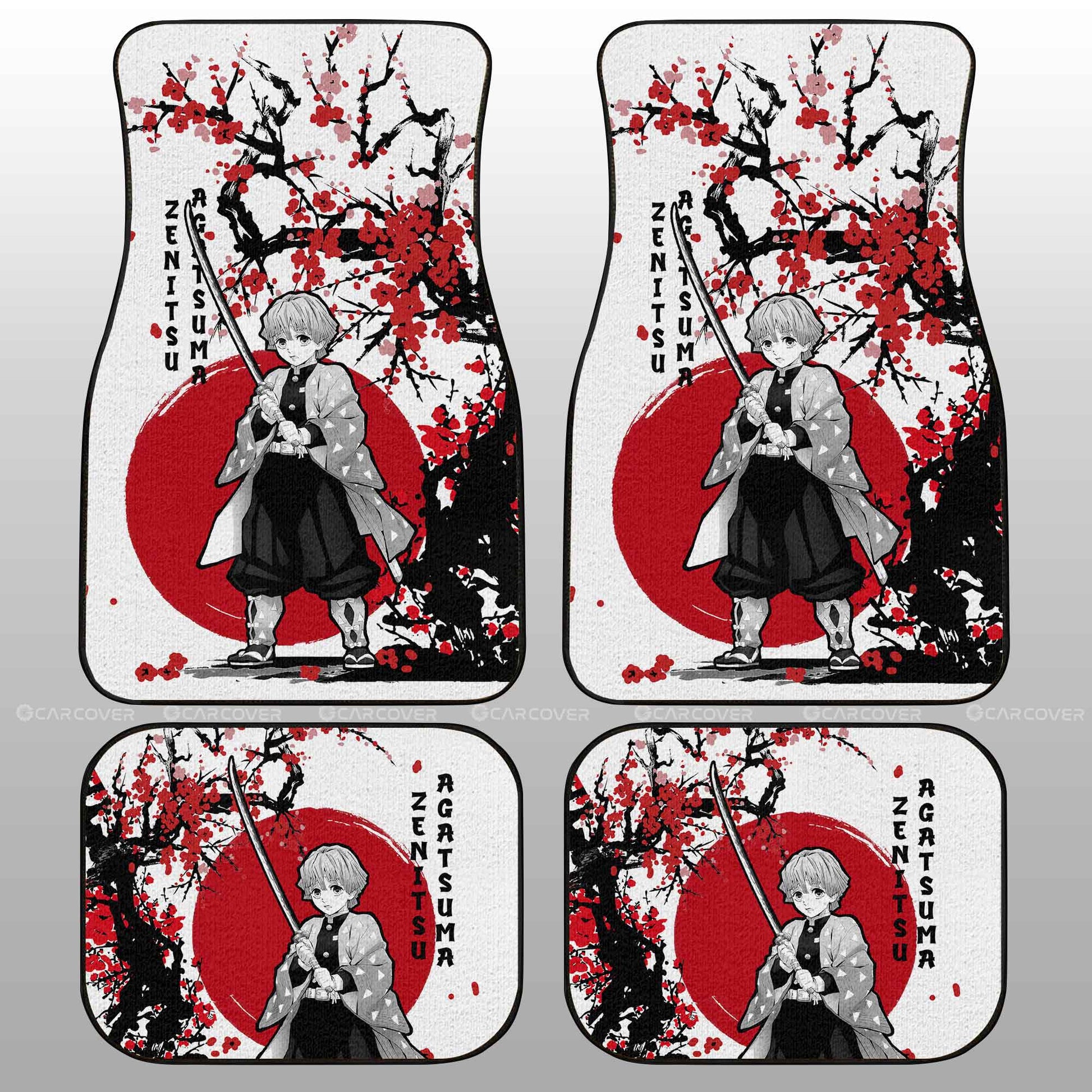 Demon Slayer Car Mats Zenitsu Car Floor Mats Japan Style Car Floor Mats