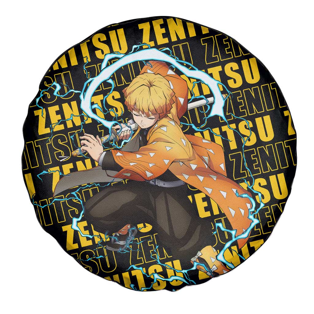 Demon Slayer Spare Tire Cover Demon Slayer Zenitsu Agatsuma Graphic Tire Covers Black Yellow
