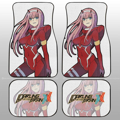 Darling In The Franxx Car Mats Darling In The Franxx Main Character Car Floor Mats White Red