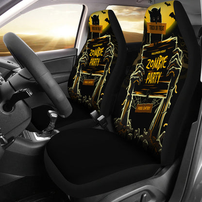 Halloween Car Seat Covers Halloween Night Zombie Party Seat Covers Black Yellow