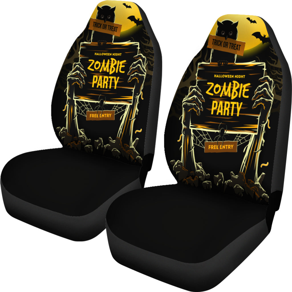 Halloween Car Seat Covers Halloween Night Zombie Party Seat Covers Black Yellow