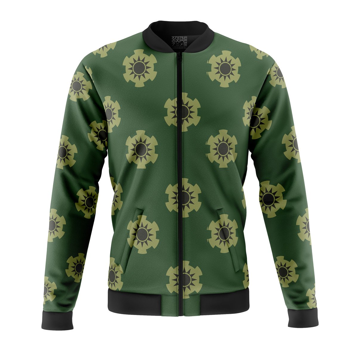 One Piece Bomber Jacket One Piece Zoro Wano Pattern Bomber Green Unisex