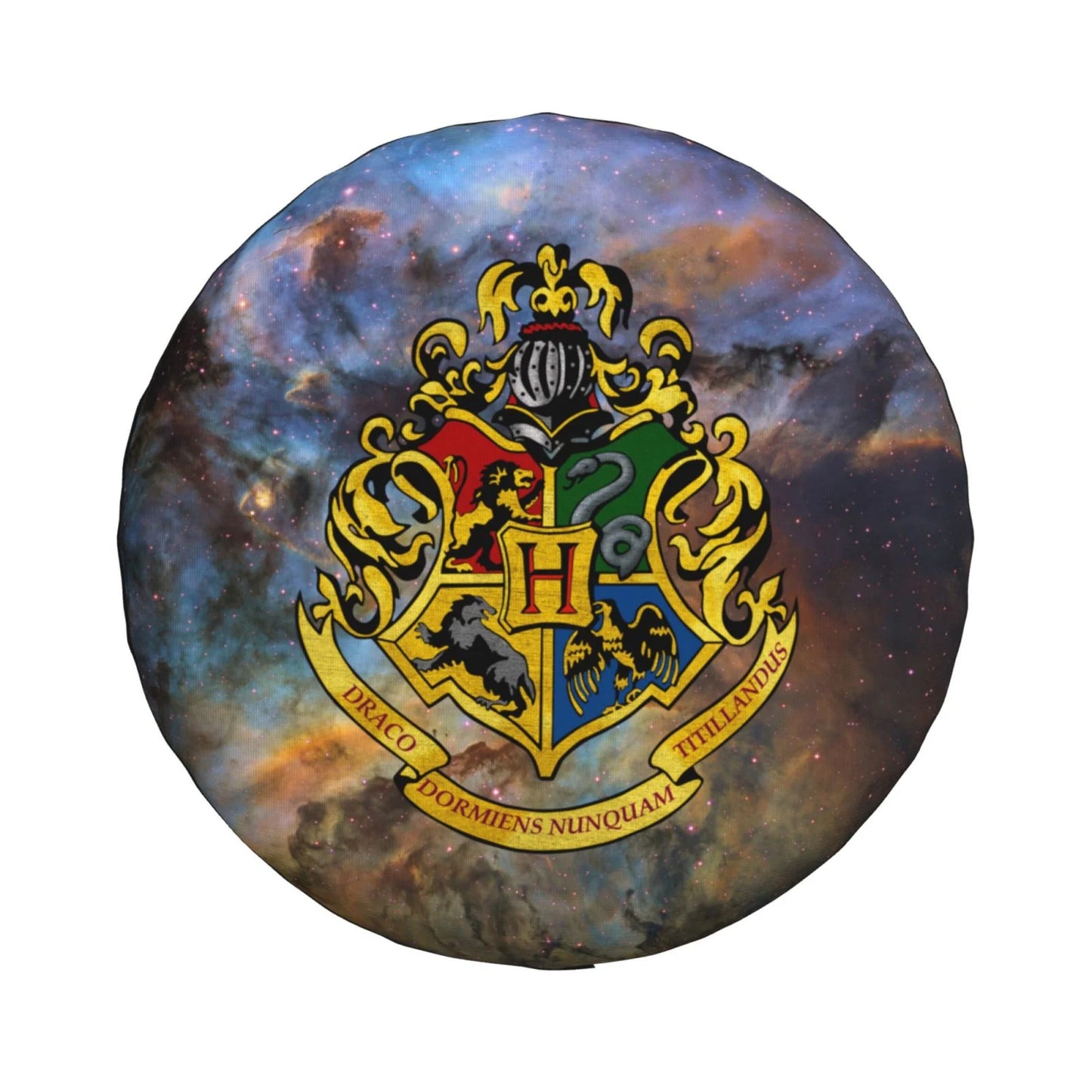 HP Spare Tire Cover HP Hogwarts School Crest Symbol Galaxy Tire Covers Colorful