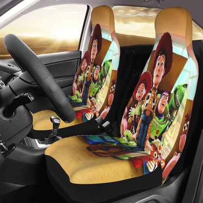 Toy Story Car Seat Covers DN Woody Buzz Lightyear Jessie Graphic Seat Covers Brown