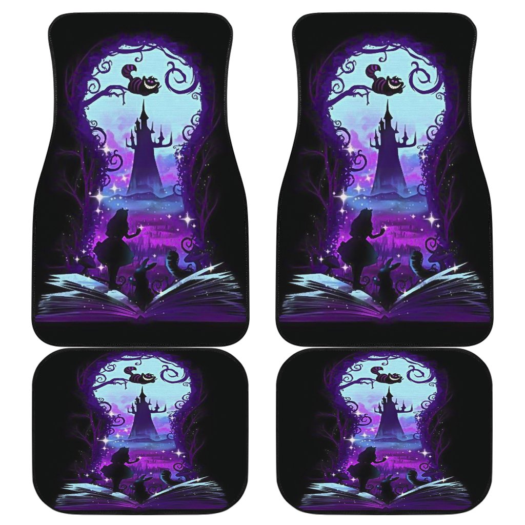 Alice In Wonderland Car Mats Alice In The Wonderland Book Art Car Floor Mats Black Blue