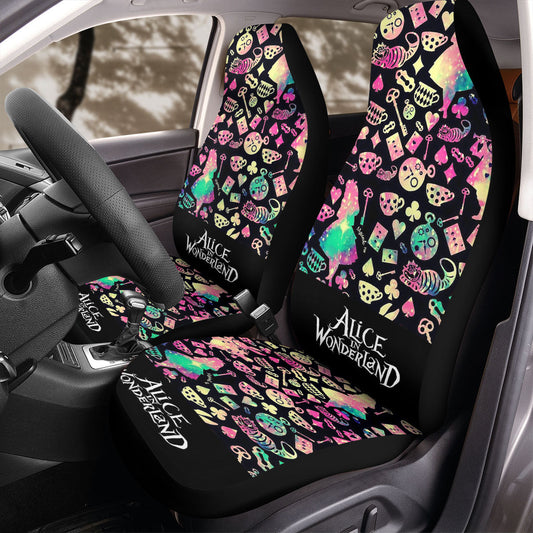 Alice In Wonderland Car Seat Covers DN Alice In The Wonderland Items Pattern Seat Covers Colorful