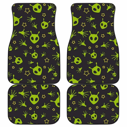 Alien Car Mats Alien Head Hand Star Pattern Car Floor Mats Black Green