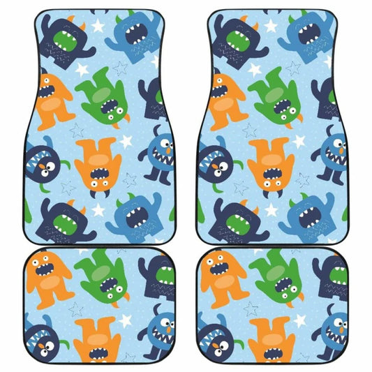 Alien Car Mats Alien Monster Emotion Pattern Car Floor Mats Colorful