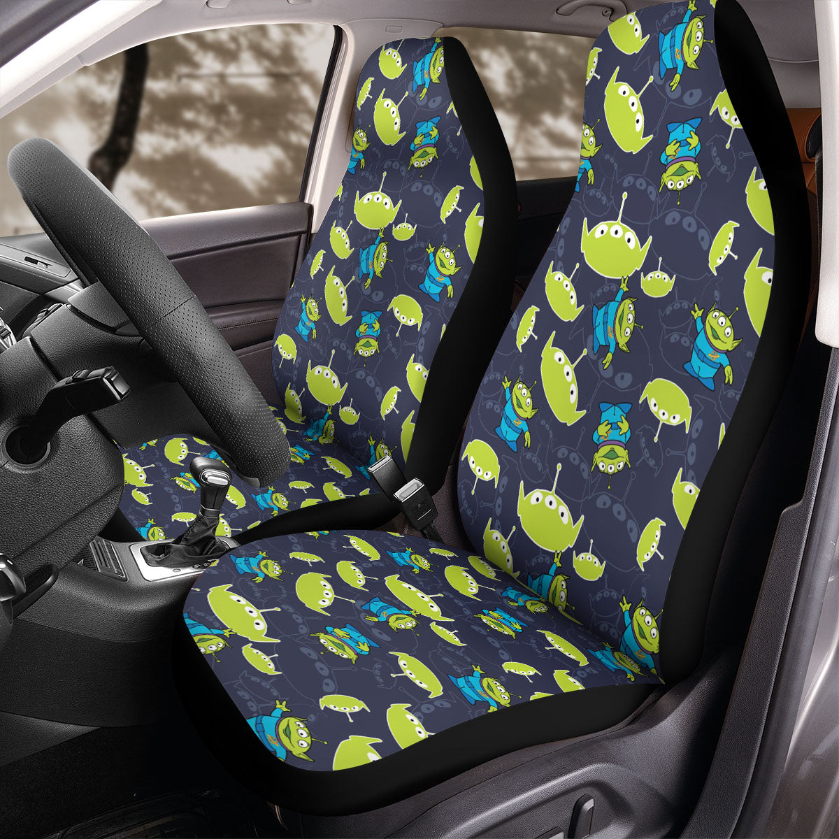 Toy Story Car Seat Covers Three Eyes Alien Pattern Seat Covers Blue Green