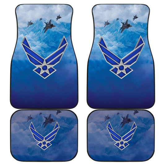 Veteran Car Mats Air Force Military Planes Graphic Car Floor Mats Blue