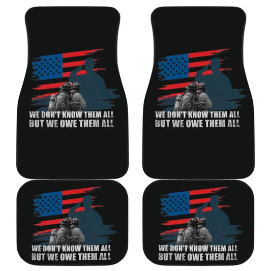 Veteran Car Mats American Firefighter We Owe Them All Car Floor Mats Black