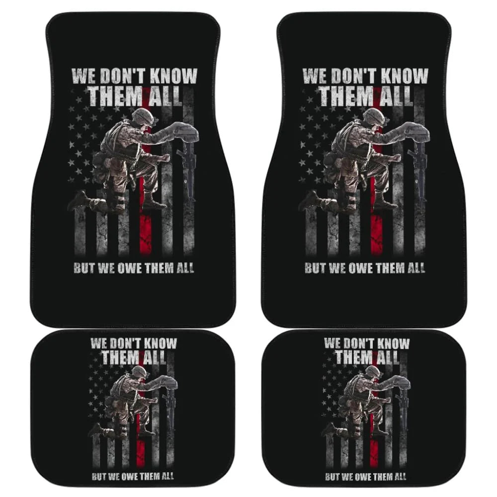 Veteran Car Mats American Soldier We Owe Them All Car Floor Mats Black