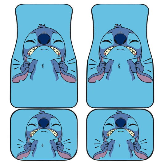 Stitch Car Mats DN Character Angry Stitch Graphic Car Floor Mats Blue