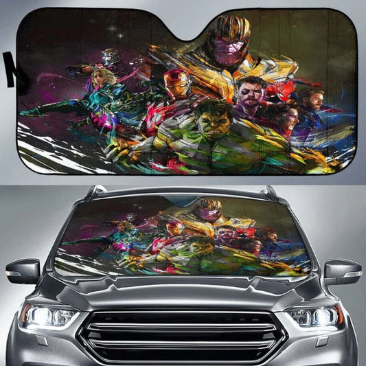 MV Car Sun Shade Avengers End Game Graphic Winshield Sun Shade Colorful