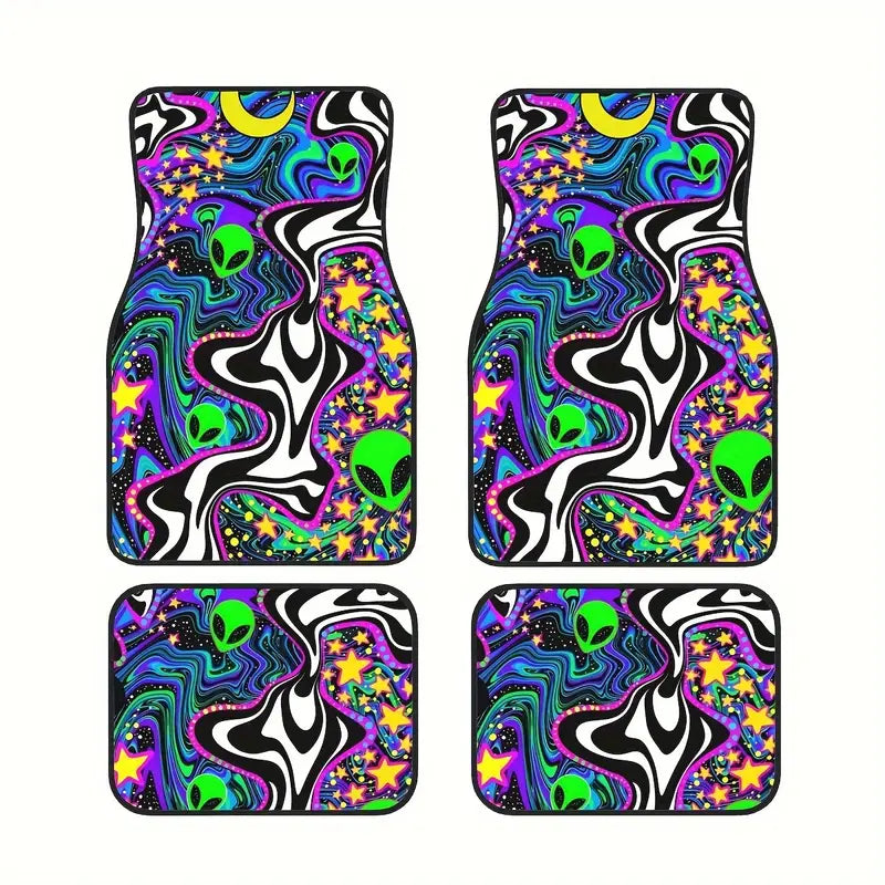 Alien Car Mats Alien Star Gradiant Color Car Floor Mats Colorful