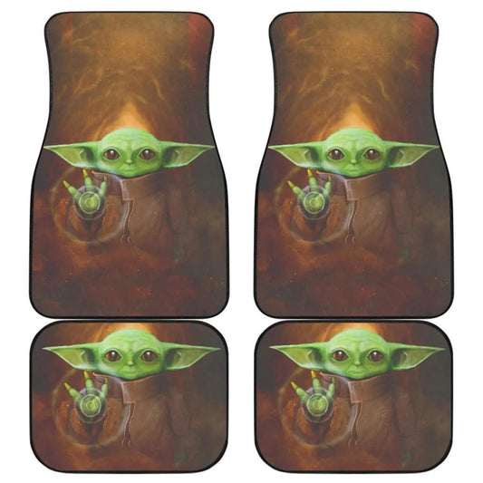 SW Car Mats SW Baby Yoda Using Power Car Floor Mats Brown