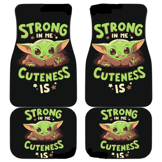 SW Car Mats SW Strong In Me Cuteness Is Car Floor Mats Black Green