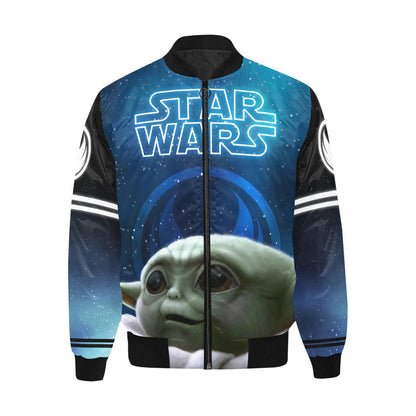 SW Bomber Jacket SW Baby Grogu Jedi Order Symbol Bomber Blue Unisex