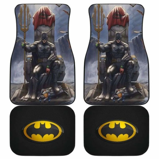 Batman Car Mats DC Batman On The Throne With Other Items Car Floor Mats Black Gray